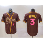San Diego Padres #3 Jackson Merrill Brown MWATKINS Cool Base Stitched Jersey 2
