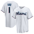 Miami Marlins #1 Dad White MWATKINS Home Replica Jersey