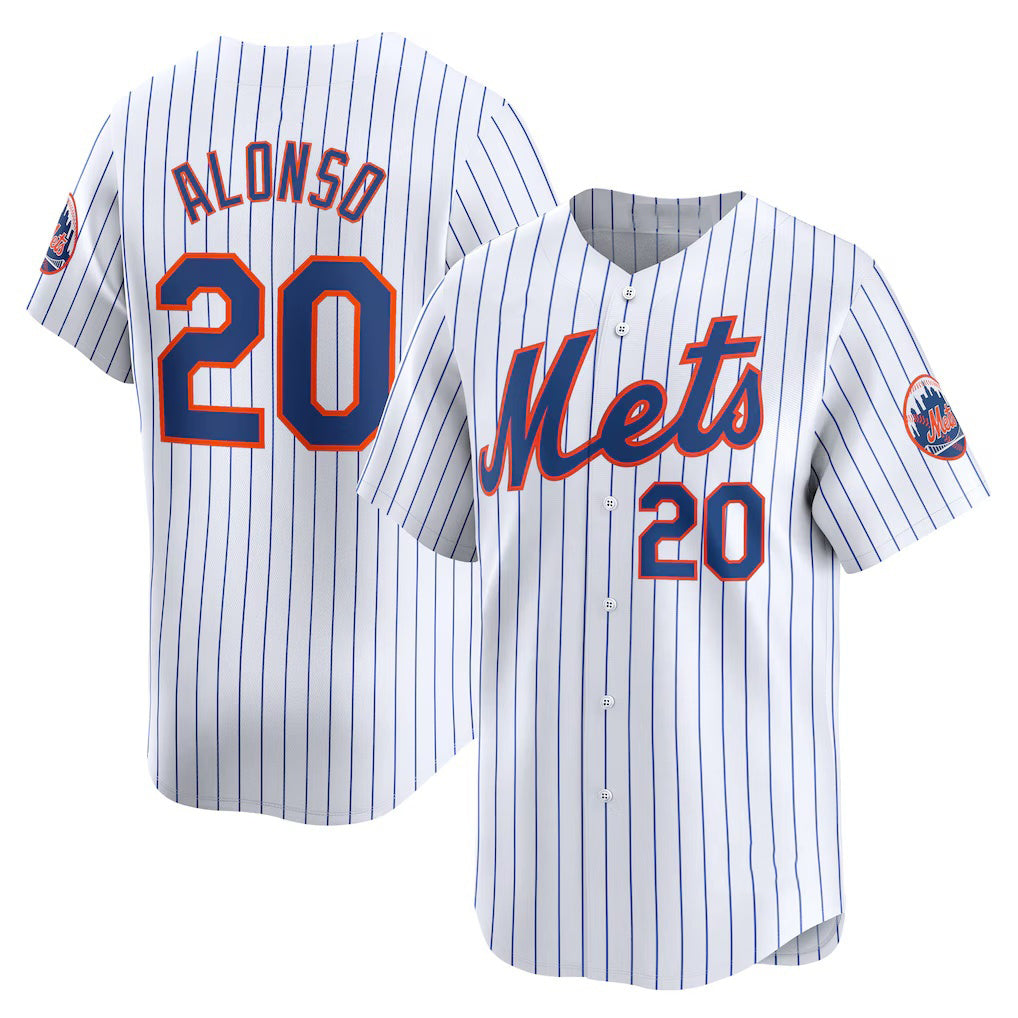 New York Mets #20 Pete Alonso White MWATKINS Home Limited Player Jersey