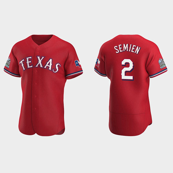 Texas Rangers #2 Marcus Semien Red MWATKINS Flex Base Stitched Jersey