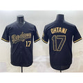 Los Angeles Dodgers #17 Shohei Ohtani Black Gold MWATKINS Limited Stitched Jersey