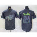 Tampa Bay Rays #21 Jonny DeLuca Charcoal MWATKINS 2024 City Connect Limited Stitched Jersey 2