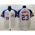 Atlanta Braves #23 Michael Harris II Number White MWATKINS 2023 City Connect Flex Base Stitched Jersey 2