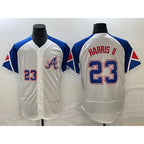 Atlanta Braves #23 Michael Harris II Number White MWATKINS 2023 City Connect Flex Base Stitched Jersey 2