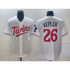 Minnesota Twins #26 Max Kepler White Red MWATKINS Stitched Cool Base Jersey
