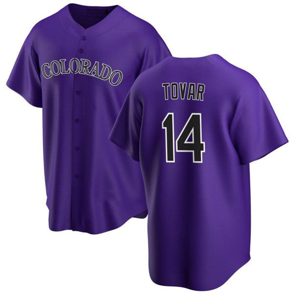 Colorado Rockies #14 Ezequiel Tovar Purple MWATKINS Cool Base Stitched Jersey