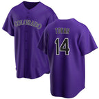 Colorado Rockies #14 Ezequiel Tovar Purple MWATKINS Cool Base Stitched Jersey