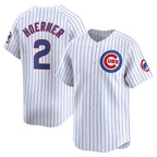 Chicago Cubs #2 Nico Hoerner White MWATKINS Home Limited Player Jersey