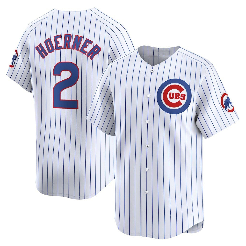 Chicago Cubs #2 Nico Hoerner White MWATKINS Home Limited Player Jersey
