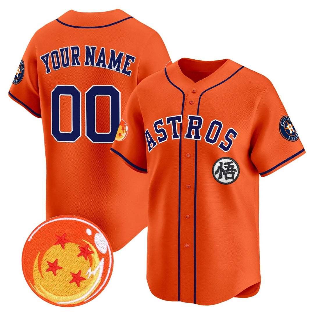 Custom Houston Astros x Dragon Ball Orange MWATKINS Vapor Premier Limited Jersey - All Stitched
