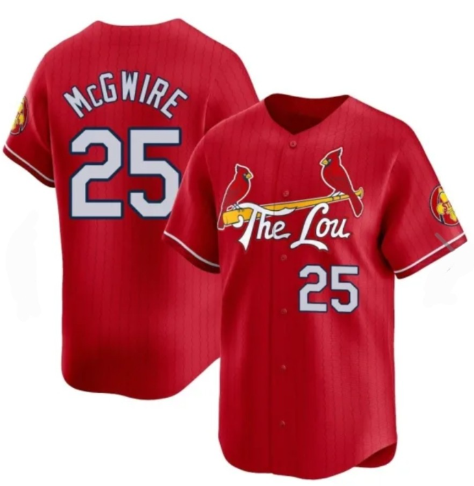 St. Louis Cardinals #25 Mark McGwire Red MWATKINS City Connect Jersey