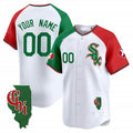 Custom Chicago White Sox Mexico Vapor Premier Limited Jersey ¨C Illinois Patch ¨C All Stitched-White MWATKINS