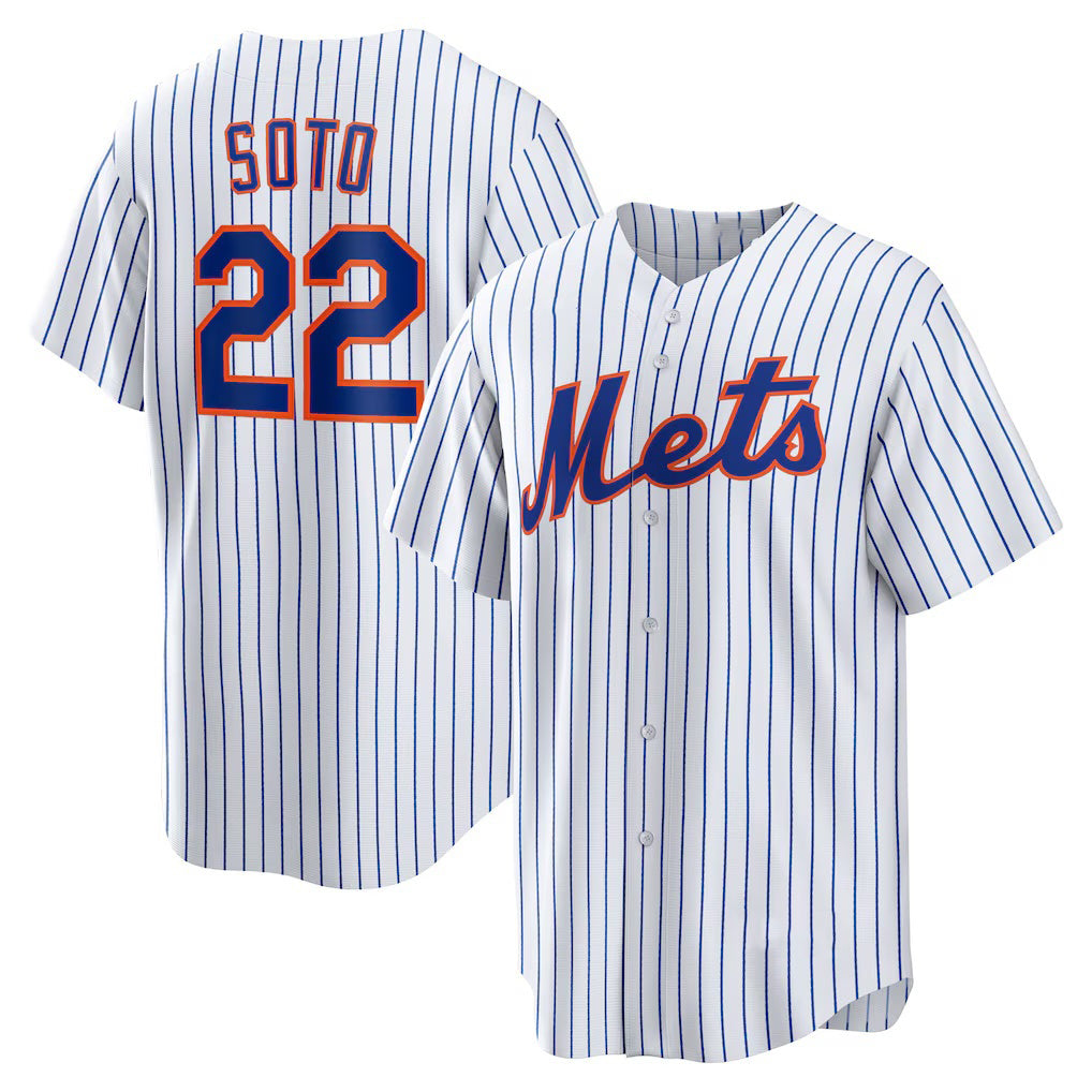 New York Mets #22 Juan Soto White MWATKINS Home Replica Player Jersey