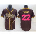 San Diego Padres #22 Juan Soto Number Brown MWATKINS NEW 2023 City Connect Cool Base Stitched Jersey