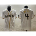 Arizona Diamondbacks #4 Ketel Marte White MWATKINS Gold Cool Base Stitched Jersey