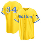 Boston Red Sox #34 David Ortiz Gold MWATKINS Retired Player City Connect Replica Jersey