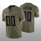 Custom A.Falcons ACTIVE PLAYER 2022 Olive MWATKINS Salute To Service Limited Stitched Jersey