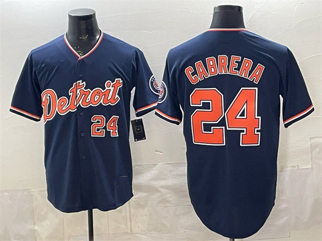 Detroit Tigers #24 Miguel Cabrera Navy MWATKINS 2026 Alternate Vapor Premier Limited Stitched Jersey