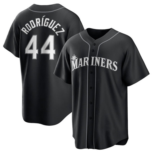 Seattle Mariners #44 Julio Rodr¨ªguez Black MWATKINS Lights Out Limited Stitched Jersey