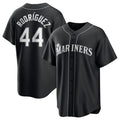 Seattle Mariners #44 Julio Rodr¨ªguez Black MWATKINS Lights Out Limited Stitched Jersey