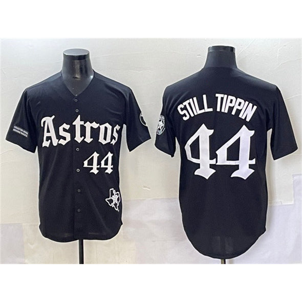 Houston Astros #44 Still Tippin Black MWATKINS Gothic 'Houston Born Barrio Raised' Limited Stitched Jersey