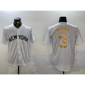 New York Yankees #3 Babe Ruth White MWATKINS Pinstripe Fashion Cool Base Jersey 2
