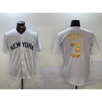 New York Yankees #3 Babe Ruth White MWATKINS Pinstripe Fashion Cool Base Jersey 2