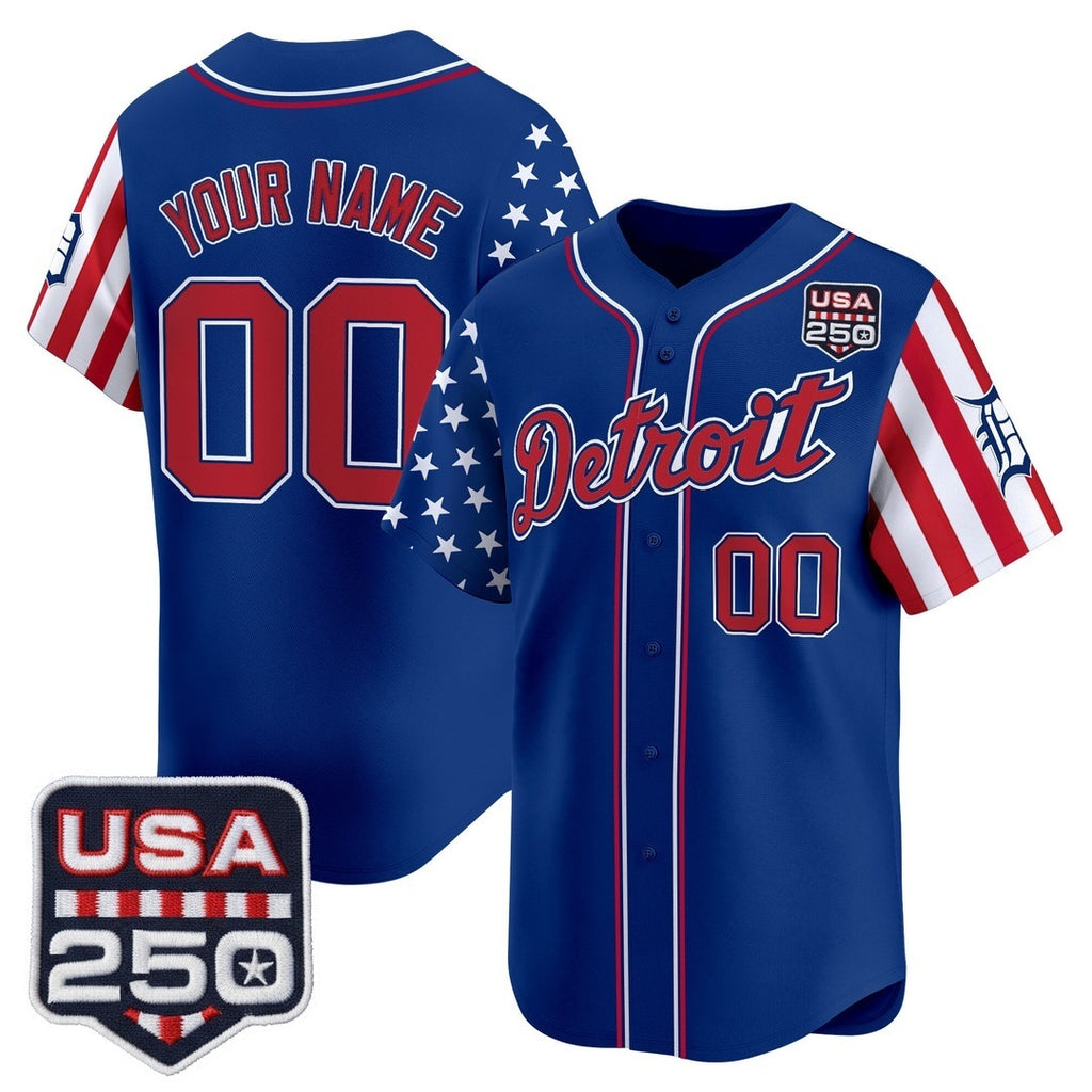 Custom Detroit Tigers America 250 Edition Vapor Premier Limited Royal MWATKINS Stitched Jerseys