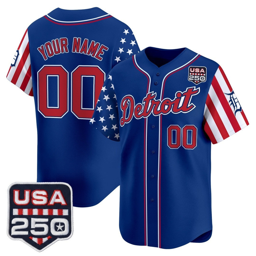 Custom Detroit Tigers America 250 Edition Vapor Premier Limited Royal MWATKINS Stitched Jerseys