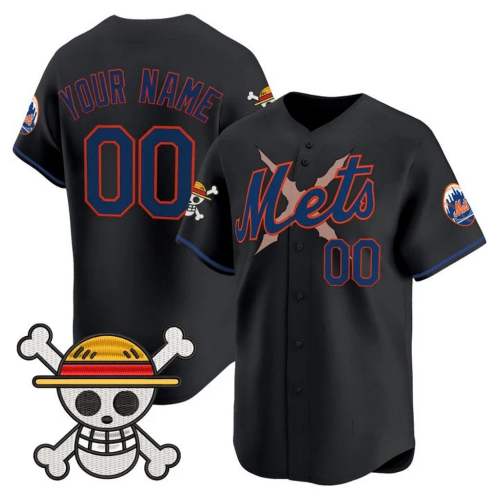 Custom New York Mets x One Piece Black MWATKINS Vapor Premier Limited Jersey - Stitched
