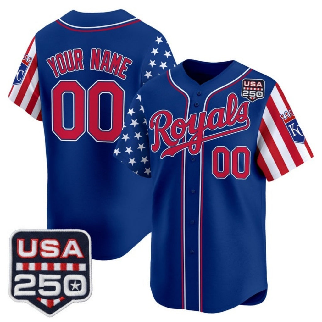 Custom Kansas City Royals America 250 Edition Vapor Premier Limited Royal MWATKINS Stitched Jerseys