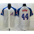 Atlanta Braves #44 Hank Aaron White MWATKINS 2023 City Connect Flex Base Stitched Jersey