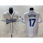Los Angeles Dodgers #17 Shohei Ohtani White MWATKINS Cool Base With Patch Stitched Jersey