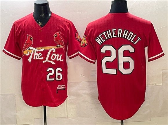 St. Louis Cardinals #26 JJ Wetherholt Red MWATKINS 2024 City Connect Stitched Jersey