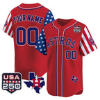 Custom Houston Astros America 250 Edition Vapor Premier Limited Red MWATKINS Stitched Jerseys