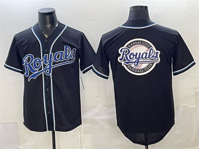 Kansas City Royals Team Big Logo 2026 Fashion Replica Black MWATKINS Out Stitched Jersey