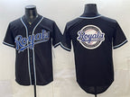 Kansas City Royals Team Big Logo 2026 Fashion Replica Black MWATKINS Out Stitched Jersey
