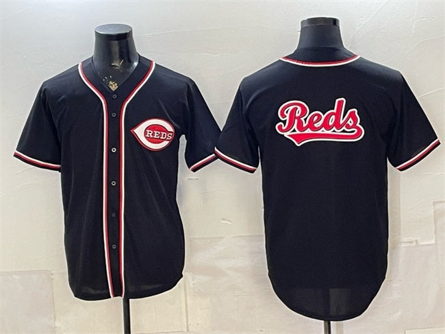 Cincinnati Reds Team Big Logo 2026 Fashion Replica Black MWATKINS Out Stitched Jersey