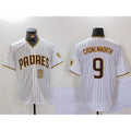 San Diego Padres #9 Jake Cronenworth White MWATKINS Team Logo Stitched Cool Base Jerseys