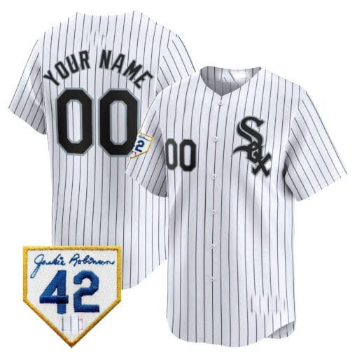 Custom Chicago White Sox 2024 Jackie Robinson Patch Vapor Premier Limited Jersey ¨C White MWATKINS