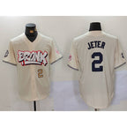 New York Yankees #2 Derek Jeter Cream MWATKINS Limited Stitched Jerseys