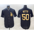 Los Angeles Dodgers #50 Mookie Betts Black Gold MWATKINS Cool Base Stitched Jersey