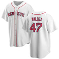 Boston Red Sox #47 Enmanuel Valdez White MWATKINS Cool Base Stitched Jersey