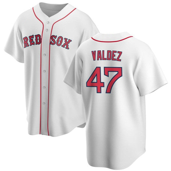 Boston Red Sox #47 Enmanuel Valdez White MWATKINS Cool Base Stitched Jersey