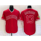 San Diego Padres #13 Manny Machado Red MWATKINS Cool Base Stitched Jersey