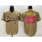 San Diego Padres #23 Fernando Tatis Jr Tan MWATKINS NEW 2023 City Connect Cool Base Stitched Jersey