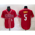 Philadelphia Phillies #5 Bryson Stott Number Red MWATKINS Cool Base Stitched Jersey 2