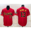 Atlanta Braves #13 MWATKINSld Acuna Jr Red Gold MWATKINS World Series Champions Program Cool Base Stitched Jersey