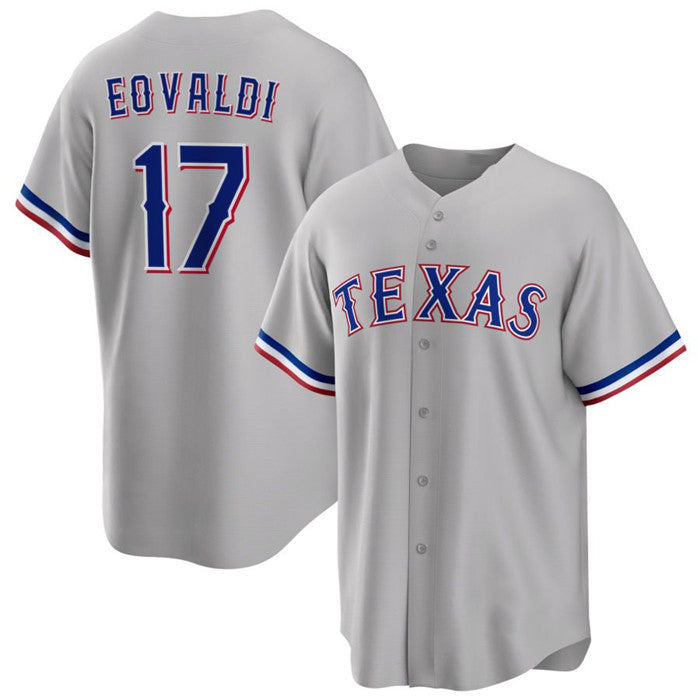 Texas Rangers #17 Nathan Eovaldi Gray MWATKINS Cool Base Stitched Jersey