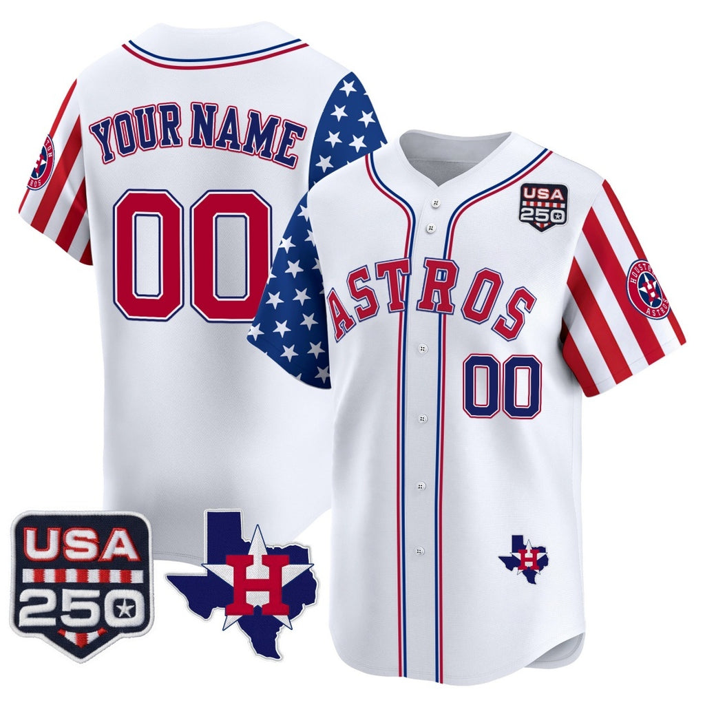 Custom Houston Astros America 250 Edition Vapor Premier Limited White MWATKINS Stitched Jerseys